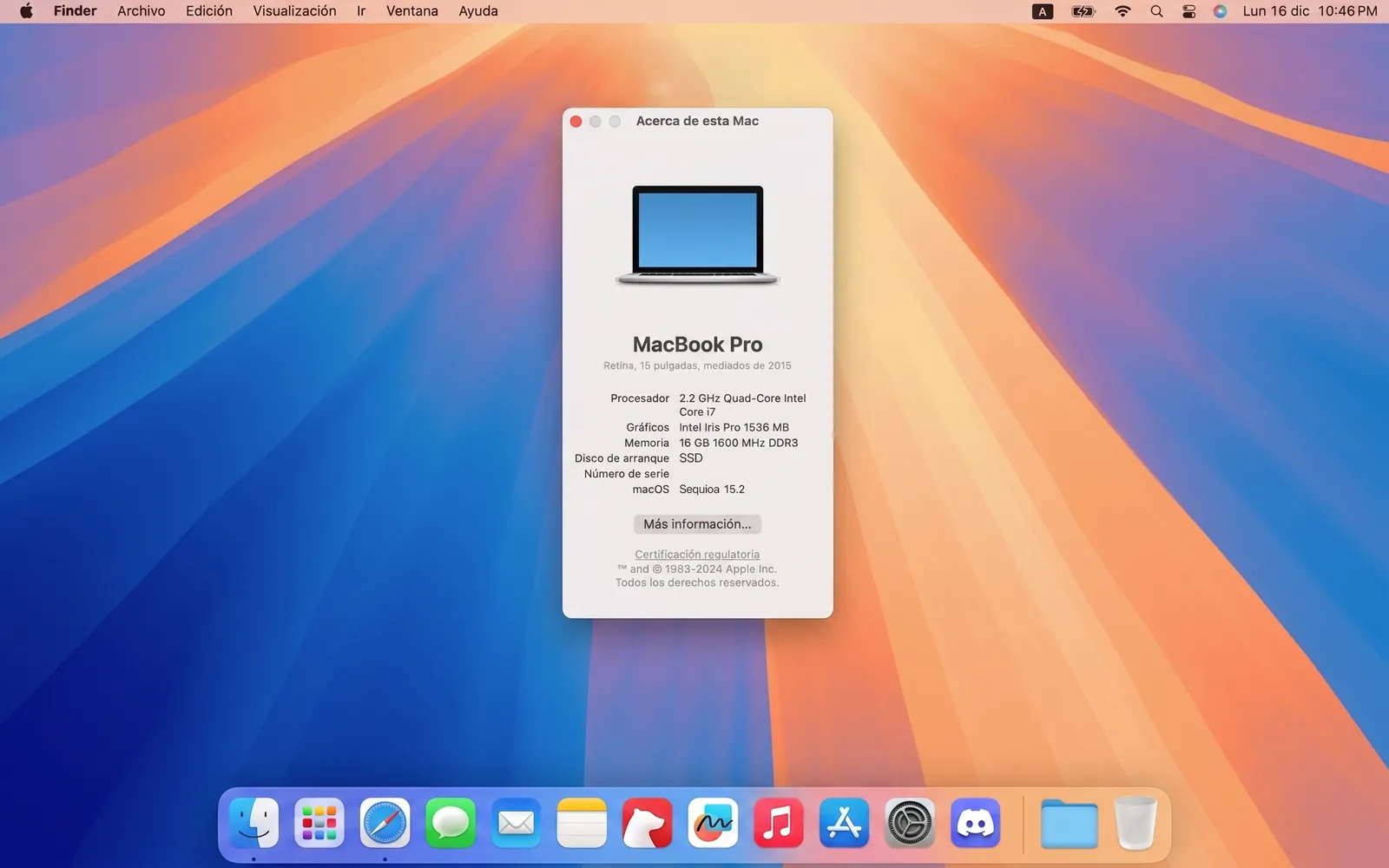 Interfaz de macOS Sequoia