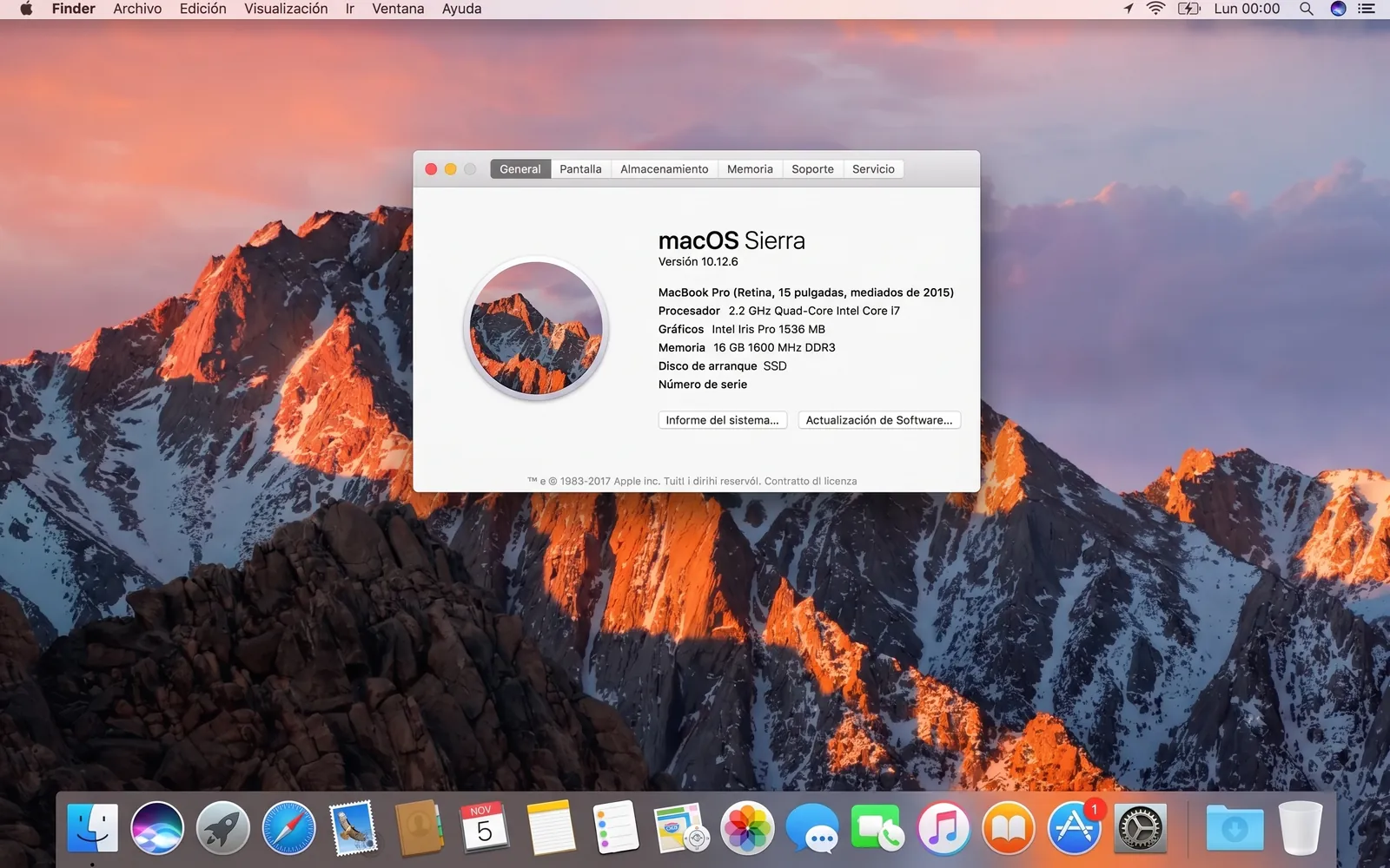 Interfaz de macOS Sierra
